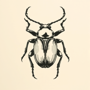 Woodcut Beetle Tattoo