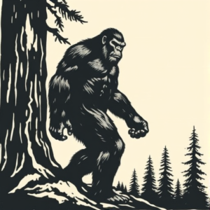 Woodcut Bigfoot Tattoo