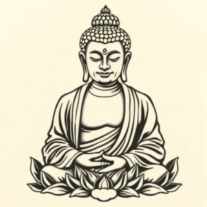 Woodcut Buddha Tattoo