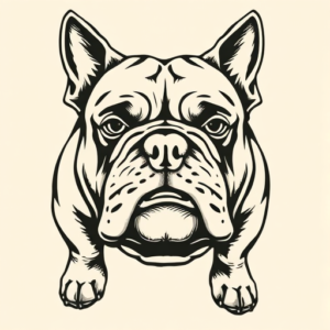 Woodcut Bulldog Tattoo