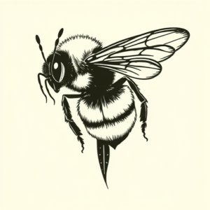 Woodcut Bumblebee Tattoo