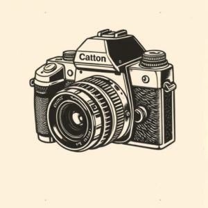 Woodcut Camera Tattoo