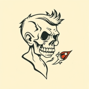 Woodcut Cartoon Tattoo