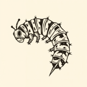 Woodcut Caterpillar Tattoo