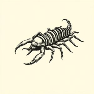 Woodcut Centipede Tattoo