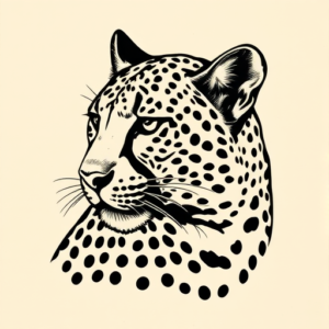 Woodcut Cheetah Tattoo