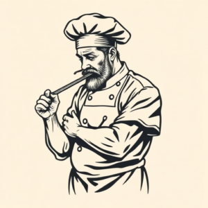 Woodcut Chef Tattoo