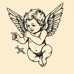 Woodcut Cherub Tattoo