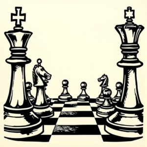 Woodcut Chess Tattoo