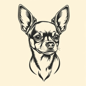 Woodcut Chihuahua Tattoo