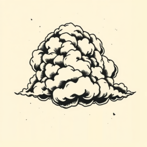 Woodcut Cloud Tattoo