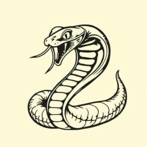 Woodcut Cobra Tattoo