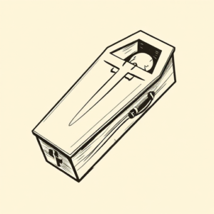 Woodcut Coffin Tattoo