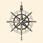 Woodcut Compass Tattoo