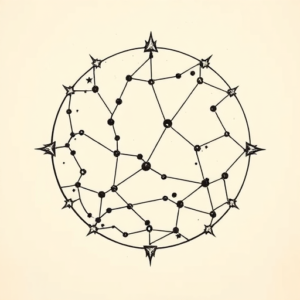 Woodcut Constellation Tattoo