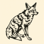 Woodcut Coyote Tattoo