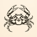Woodcut Crab Tattoo