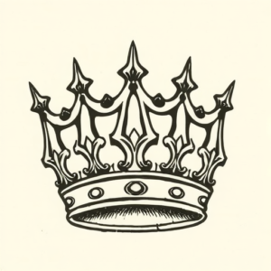 Woodcut Crown Tattoo