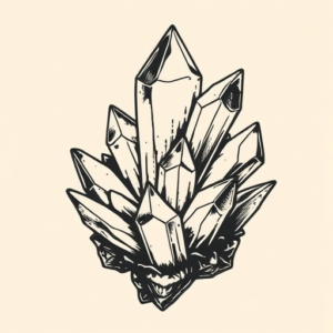 Woodcut Crystal Tattoo