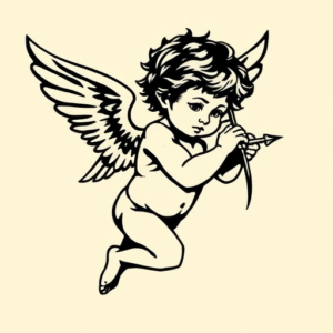 Woodcut Cupid Tattoo
