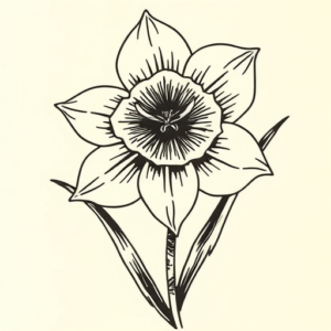 Woodcut Daffodil Tattoo