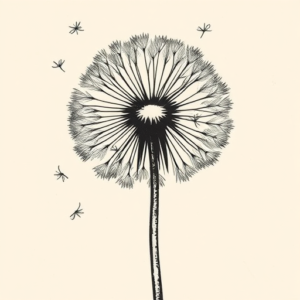 Woodcut Dandelion Tattoo