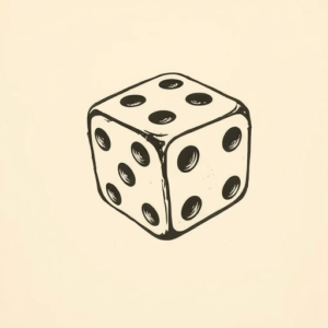 Woodcut Dice Tattoo