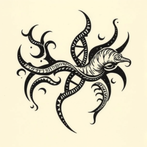 Woodcut Dna Tattoo
