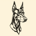 Woodcut Doberman Tattoo