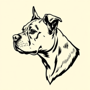 Woodcut Dog Tattoo