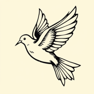 Woodcut Dove Tattoo