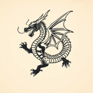 Woodcut Dragon Tattoo