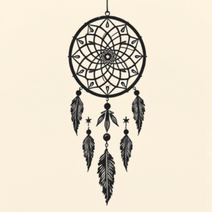 Woodcut Dreamcatcher Tattoo