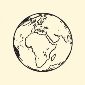 Woodcut Earth Tattoo