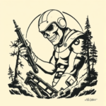 Woodcut Fallout Tattoo