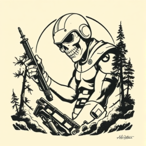 Woodcut Fallout Tattoo