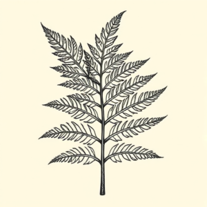 Woodcut Fern Tattoo