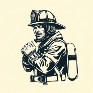 Woodcut Firefighter Tattoo