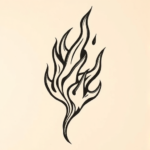 Woodcut Flame Tattoo