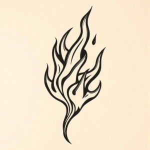 Woodcut Flame Tattoo