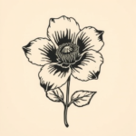 Woodcut Flower Tattoo