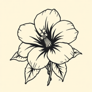 Woodcut Gardenia Tattoo