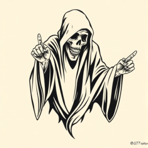 Woodcut Ghost Tattoo