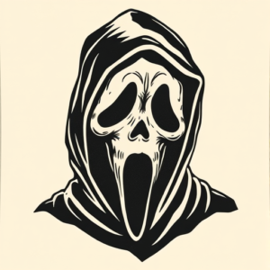 Woodcut Ghostface Tattoo