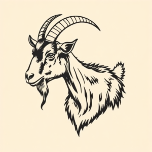Woodcut Goat Tattoo