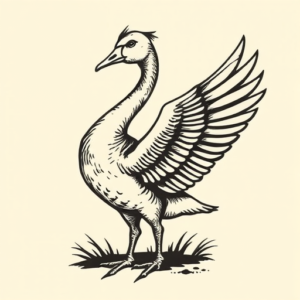 Woodcut Goose Tattoo