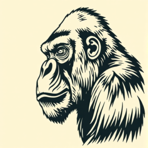 Woodcut Gorilla Tattoo