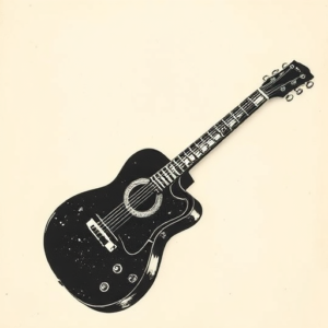 Woodcut Guitar Tattoo