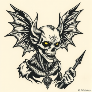Woodcut Hades Tattoo