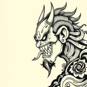 Woodcut Hannya Tattoo